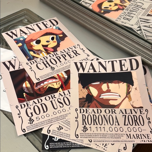One Piece Set of 10 Wanted Posters 8 x 10 - Picture 3 of 5